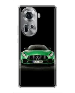 Чехол для OPPO Reno 11 5G с картинкой «Mercedes — неоновый лого»