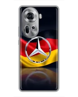 Чехол для OPPO Reno 11 5G с картинкой «Mercedes — флаг Германии»