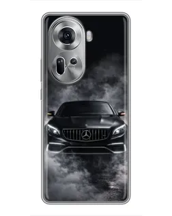 Чехол для OPPO Reno 11 5G с картинкой «Mercedes в дыму»