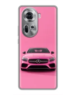 Чехол для OPPO Reno 11 5G с картинкой «Розовый Mercedes AMG»