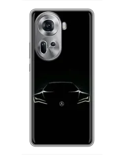 Чехол для OPPO Reno 11 5G с картинкой «Mercedes — силуэт авто»