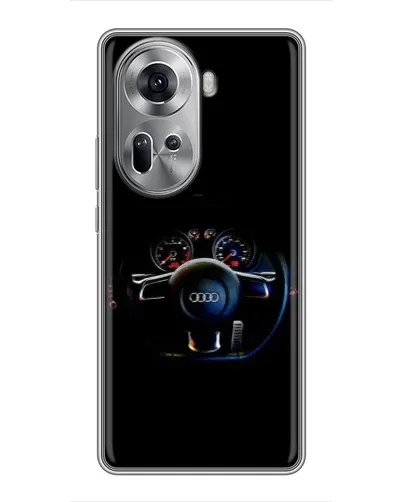 Чехол для OPPO Reno 11 5G с картинкой «Салон Audi — руль»
