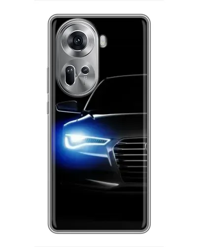Чехол для OPPO Reno 11 5G с картинкой «Неоновый взгляд Audi»