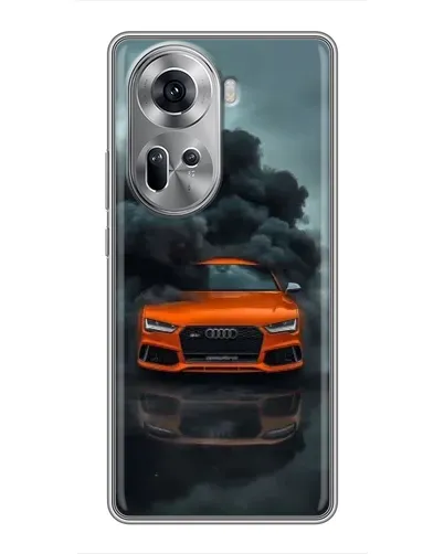 Чехол для OPPO Reno 11 5G с картинкой «Audi в облаках дыма»