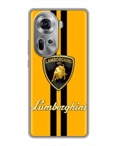 Чехол для OPPO Reno 11 5G с картинкой «Lamborghini Stripe желтый»