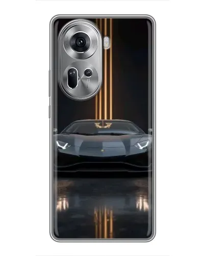 Чехол для OPPO Reno 11 5G с картинкой «Lamborghini золотые линии»