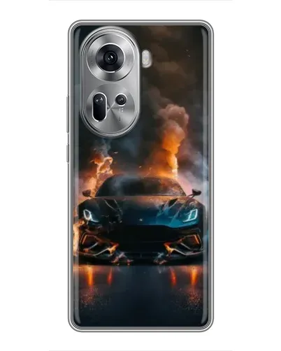 Чехол для OPPO Reno 11 5G с картинкой «Lamborghini дымная эстетика»
