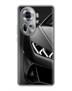 Чехол для OPPO Reno 11 5G с картинкой «Lamborghini фары детализация»