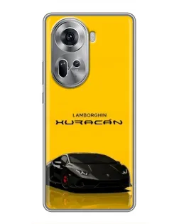 Чехол для OPPO Reno 11 5G с картинкой «Lamborghini Huracan черный»