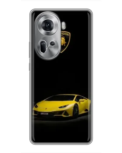 Чехол для OPPO Reno 11 5G с картинкой «Lamborghini желтый акцент»