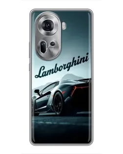 Чехол для OPPO Reno 11 5G с картинкой «Классическая надпись Lamborghini»