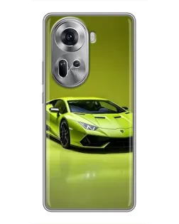 Чехол для OPPO Reno 11 5G с картинкой «Салатовый Lamborghini Huracan»