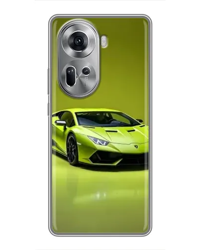 Чехол для OPPO Reno 11 5G с картинкой «Салатовый Lamborghini Huracan»