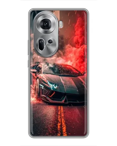 Чехол для OPPO Reno 11 5G с картинкой «Lamborghini красный дым»