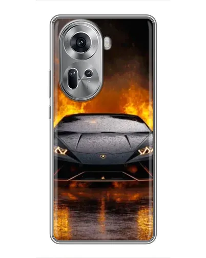 Чехол для OPPO Reno 11 5G с картинкой «Lamborghini в огне»