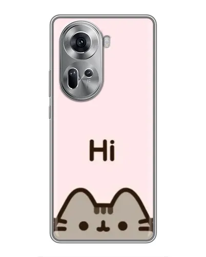 Чехол для OPPO Reno 11 5G с картинкой «Пушин говорит Hi» Чехол для OPPO Reno 11 5G с картинкой «Пушин говорит Hi»