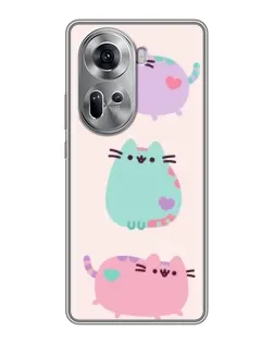 Чохол для OPPO Reno 11 5G з картинкою «Pusheen тріо»