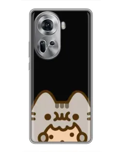 Чохол для OPPO Reno 11 5G з картинкою «Пушин на чорному»