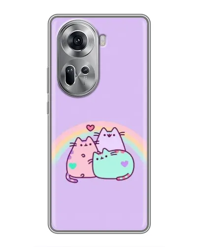 Чехол для OPPO Reno 11 5G с картинкой «Радужные Пушины» Чехол для OPPO Reno 11 5G с картинкой «Радужные Пушины»