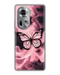 Чехол для OPPO Reno 11 5G с картинкой «Бабочка в дыму»