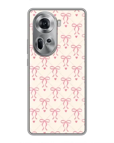 Чехол для OPPO Reno 11 5G с картинкой «Розовые бантики Coquette»