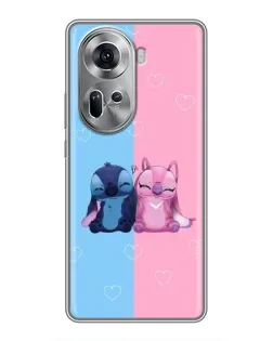 Чохол для OPPO Reno 11 5G з картинкою «Stitch та Angel Love»