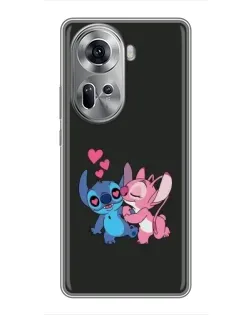 Чохол для OPPO Reno 11 5G з картинкою «Анжел цілує Стіча»