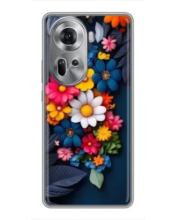 Чехол для OPPO Reno 11 5G с картинкой «Цветочная феерия»
