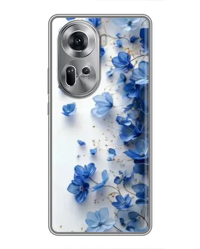 Чехол для OPPO Reno 11 5G с картинкой «Голубой цветочный каскад»