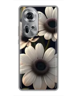Чехол для OPPO Reno 11 5G с картинкой «Белые маргаритки макро»