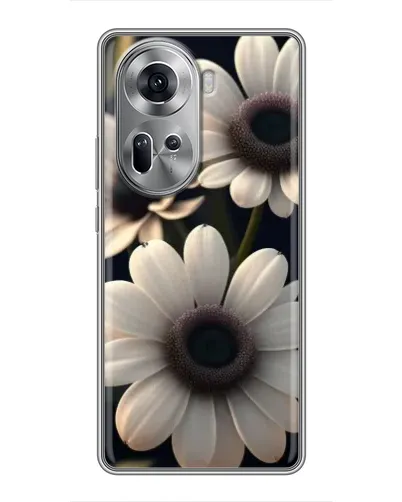 Чехол для OPPO Reno 11 5G с картинкой «Белые маргаритки макро»