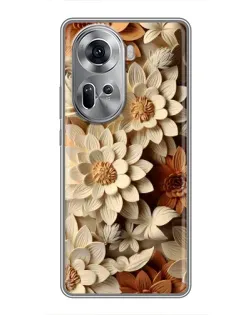 Чехол для OPPO Reno 11 5G с картинкой «Бежевый флористический декор»
