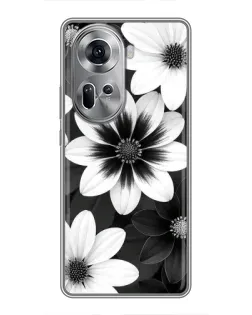 Чехол для OPPO Reno 11 5G с картинкой «Монохромные астры»