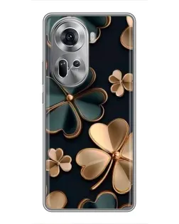 Чехол для OPPO Reno 11 5G с картинкой «Клевер в золоте»