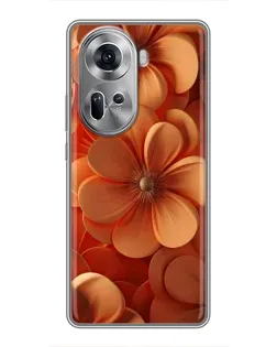 Чехол для OPPO Reno 11 5G с картинкой «Оранжевый макро цветок»