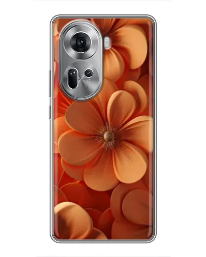 Чехол для OPPO Reno 11 5G с картинкой «Оранжевый макро цветок»