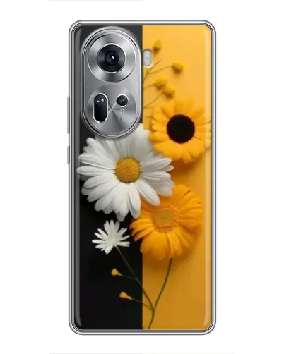 Чехол для OPPO Reno 11 5G с картинкой «Подсолнух и ромашка»