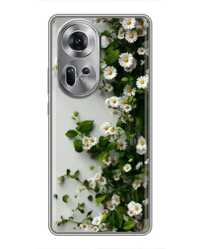 Чехол для OPPO Reno 11 5G с картинкой «Ветка мелких белых цветов»