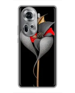Чехол для OPPO Reno 11 5G с картинкой «Серебряный фантазийный цветок»