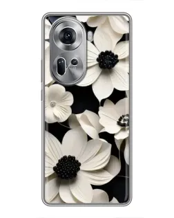 Чехол для OPPO Reno 11 5G с картинкой «Объемные белые цветы»