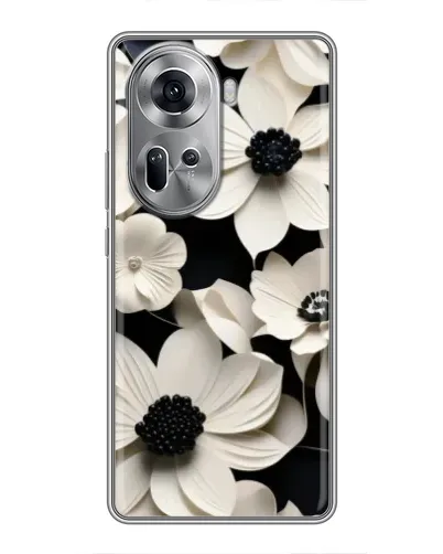 Чехол для OPPO Reno 11 5G с картинкой «Объемные белые цветы»