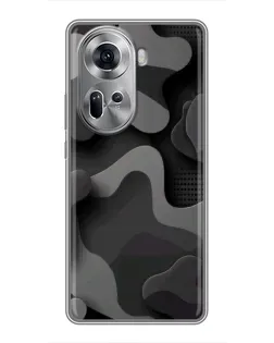 Чехол для OPPO Reno 11 5G с картинкой «Темный абстрактный камуфляж»