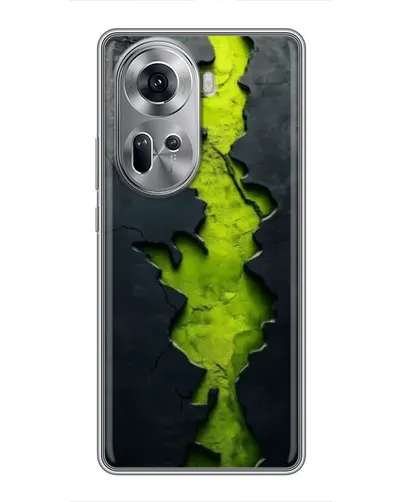 Чехол для OPPO Reno 11 5G с картинкой «Салатовый разлом скалы»