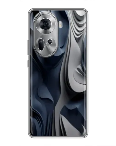 Чехол для OPPO Reno 11 5G с картинкой «Объемные синие складки»