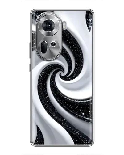 Чехол для OPPO Reno 11 5G с картинкой «Черно-белая спираль»