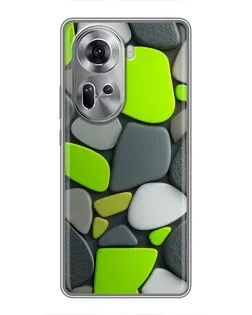 Чехол для OPPO Reno 11 5G с картинкой «Яркая неоновая галька»