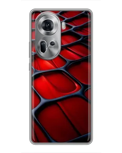 Чехол для OPPO Reno 11 5G с картинкой «Красная глянцевая сетка»