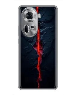 Чехол для OPPO Reno 11 5G с картинкой «Kрасная лавовая трещина»