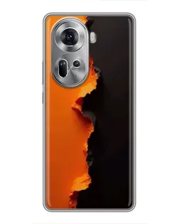 Чехол для OPPO Reno 11 5G с картинкой «Оранжевый разлом»