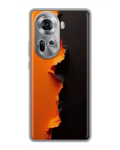 Чехол для OPPO Reno 11 5G с картинкой «Оранжевый разлом»